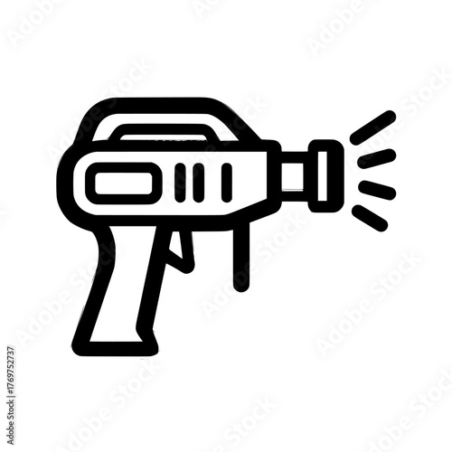 Icon of a pressure washer gun, mobile car wash and detailing services, detailer, power washing, and deep cleaning in silhouette form