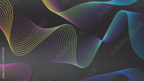 Abstract background with colorful wavy lines creating a dynamic and modern design perfect for presentations and website banners evoking a sense of flow and creativity