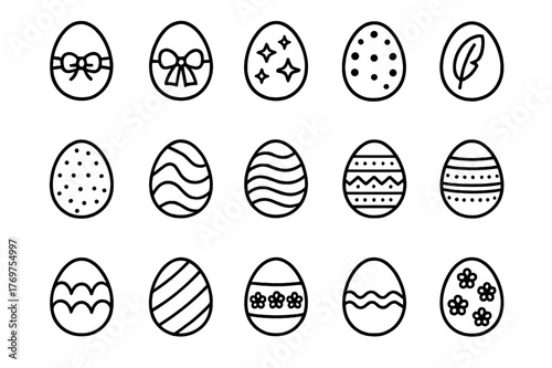 Colorful decorated eggs in a variety of patterns for spring celebrations and Easter festivities