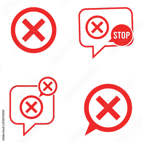 Cross symbol set for rejection and error notification communication vector