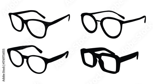 Black smart optical silhouettes set design