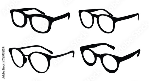 Black smart optical silhouettes set design