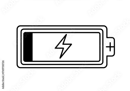 Battery Icon Indicating Charging, Providing Energy and Electrical Power