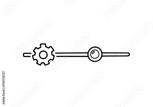Settings Adjustments Icon Linear Gear and Control, Design Element