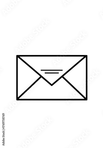 Minimalist Line Art Envelope Icon A Simple Mail Symbol for Digital Use