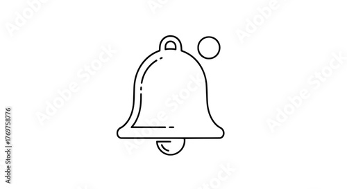 Notification Bell Icon Vector Graphic Isolated On White Background