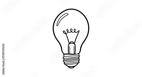 Outline Light Bulb Icon Symbolizing Bright Ideas, Innovation, and Creative Solutions