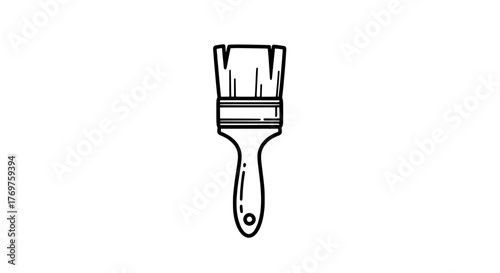 Paint Brush Icon Simple Outline for Artistic and Creative Projects