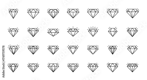 A seamless pattern of wireframe diamonds on a black background, showcasing a geometric and minimalist design. The repeating motif of faceted gemstones creates a sophisticated and elegant visual