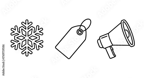 Christmas Ornaments Hanging Together in a Black Silhouette Graphic