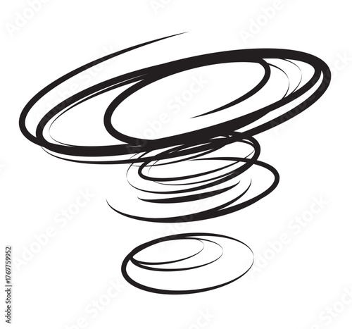 Abstract Tornado Cyclone Circular Motion Lines - Stock Illustration