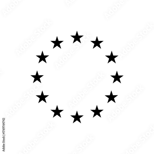 EU European Stars emblem. European Union flag element