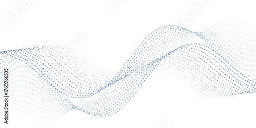 Fluid Waves and Curves in an Abstract Vector Line. Vector in concept of AI technology, science, music, modern. abstract background featuring digital waves with glowing dots. 

