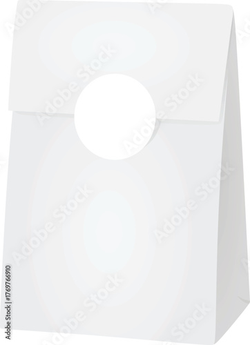 White paper bag. vector illustration	