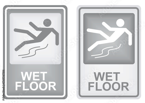 Wet floor sign. vector illustration	