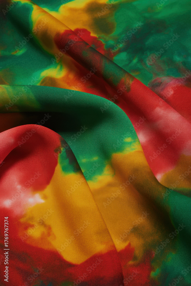 Obraz premium Abstract tie-dye fabric background with vibrant colors a soft and flowing texture perfect for textile design and fashion concepts