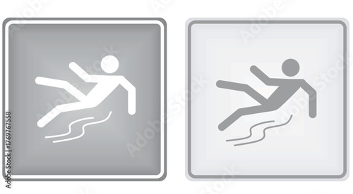 Wet floor sign. vector illustration	