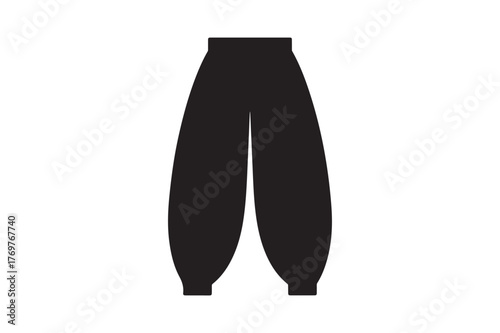 Black harem pants with elastic ankles and high waist