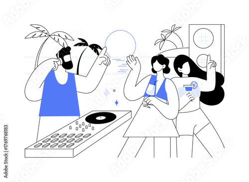 Beach party isolated cartoon vector illustrations.