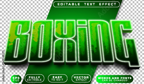  Boxing Fight Punch Champion Strength Power Editable Vector Text File