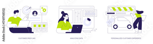 AI in marketing isolated cartoon vector illustrations se