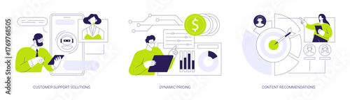 AI marketing solutions isolated cartoon vector illustrations se