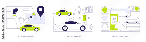 Smart city transportation isolated cartoon vector illustrations se