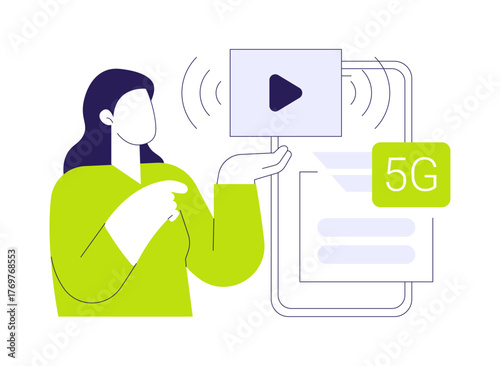 5G streaming isolated cartoon vector illustrations.
