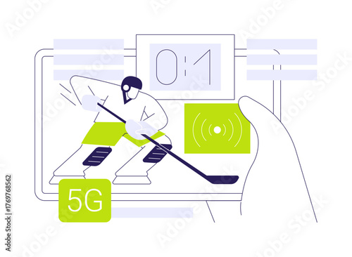 5G sports broadcasting isolated cartoon vector illustrations.