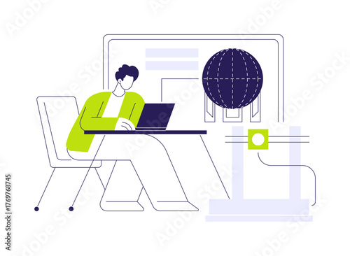 3D printing slicing app isolated cartoon vector illustrations.