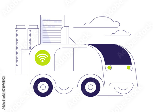 5G autonomous vehicles abstract concept vector illustration.