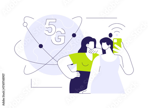 5G streaming abstract concept vector illustration.