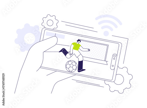5G sports broadcasting abstract concept vector illustration.