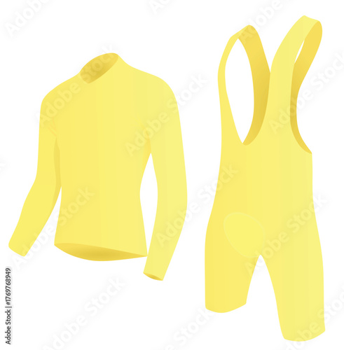 Green cycling jersey and shorts. vector illustration	
