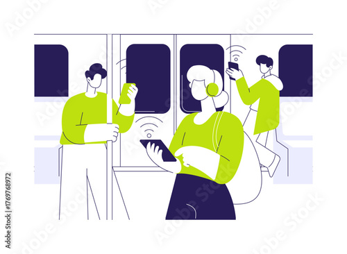 5G public Wi-Fi abstract concept vector illustration.