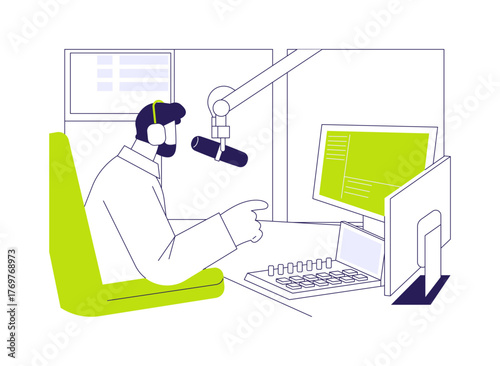 IP broadcasting abstract concept vector illustration.