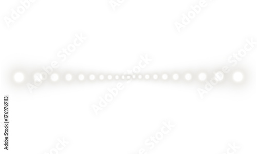 Realistic glowing stage light and decorative illumination effect with hanging floodlight or spotlight and sparkling particles for festive celebration and event decor on transparent background