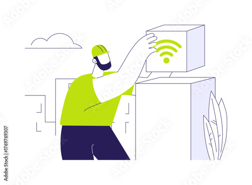 Public Wi-Fi services abstract concept vector illustration.