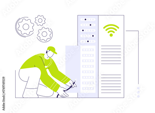Local area network engineer abstract concept vector illustration.