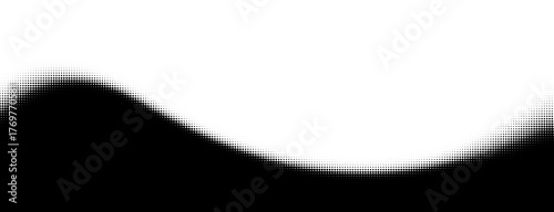 Halftone border website. Drop separator effect. Wave black gradient dot divider. Pixel graphic frame. Half tone png illustration