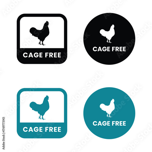 Cage free logo or Cage free label vector isolated in flat style. Best Cage free logo for product packaging design element. Simple Cage free label for packaging design element
