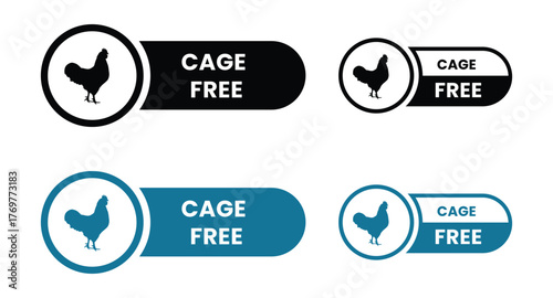 Cage free logo or Cage free label vector isolated in flat style. Best Cage free logo for product packaging design element. Simple Cage free label for packaging design element