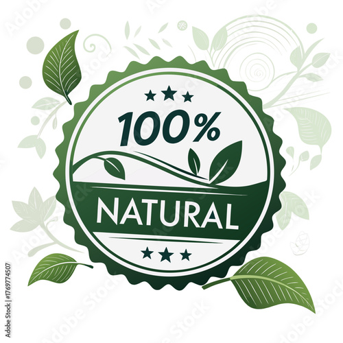 Natural Product Label Design Stock Vector