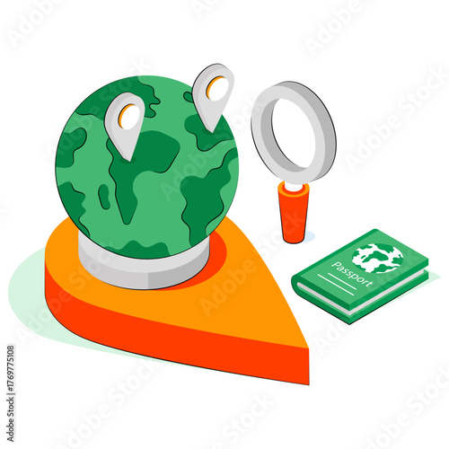 Unique design icon of search geolocation 