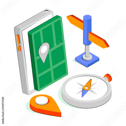 Perfect design icon of mobile direction 