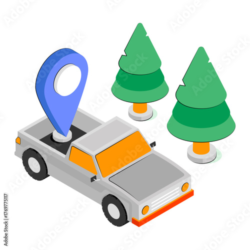 Creative design icon of vehicle location 