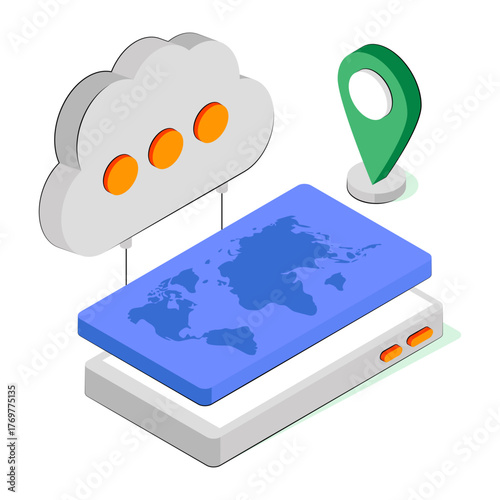 Modern design icon of cloud location