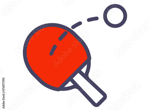 Table tennis racket icon. Flat illustration