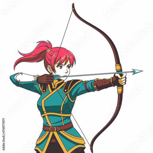 anime archer aiming arrow