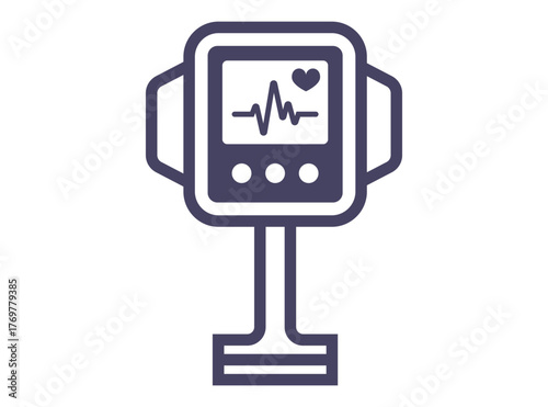 Black medical equipment icon. Flat illustration.